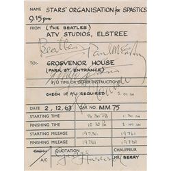 Beatles Signed Receipt