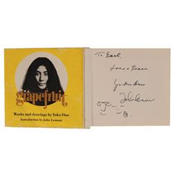 Beatles: Lennon and Ono Signed First Edition Grapefruit Book