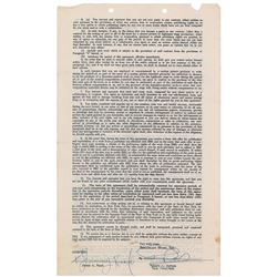 Jimmy Reed Signed Document