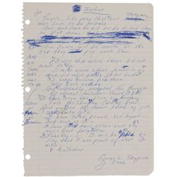 Johnny Cash Handwritten Working Lyrics