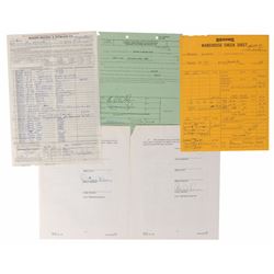 Beach Boys Set of Five Signed Documents