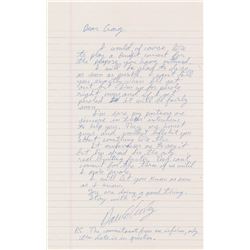 David Crosby Autograph Letter Signed