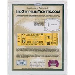 Led Zeppelin 1980 Chicago Ticket