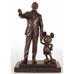 Walt Disney and Mickey Mouse Bronze Figurine