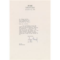 Ayn Rand Typed Letter Signed