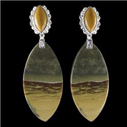 Natural Stone Diamond Polished Earings