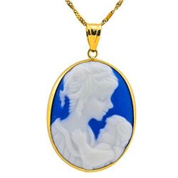 Stunning Cameo Solid Gold Pendant