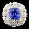 Image 1 : 18K Gold 4.00ct Tanzanite & 1.73ctw Diamond Ring