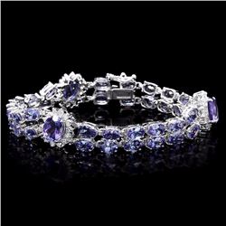 `14k Gold 22ct Tanzanite 1.50ct Diamond Bracelet