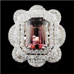 18K White Gold 8.62ct Tourmaline & 4.56ctw Diamond