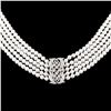 Image 2 : 18K Gold 2MM Pearl & 0.50ctw Diamond Necklace