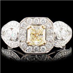 18K Gold 1.51ctw Fancy Color Diamond Ring