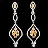 Image 1 : 18K Gold 2.54ctw Fancy Color Diamond Earrings