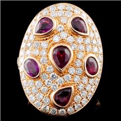 18K Gold 2.47ct Ruby & 2.32ct Diamond Ring