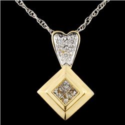 14K Gold 0.18ctw Diamond Pendant