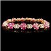 Image 1 : 14K Gold 6.53ctw Ruby & 1.45ctw Diamond Bracelet