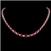 Image 1 : 14K Gold 30.00ctw Ruby & 1.00ctw Diamond Necklace