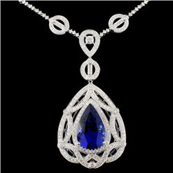 18K Gold 17.41ct Tanzanite & 5.05ctw Diamond Neckl