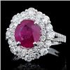 Image 1 : 18K Gold 3.23ct Ruby & 1.51ct Diamond Ring