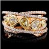 Image 1 : 18K Rose Gold 1.48ctw Fancy Color Diamond Ring
