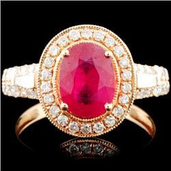 14K Gold 2.02ct Ruby & 0.73ctw Diamond Ring