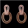 Image 1 : 14K Rose Gold 1.25ctw Fancy Color Diamond Earrings
