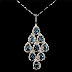 14K White Gold 2.36ctw Fancy Color Diamond Pendant