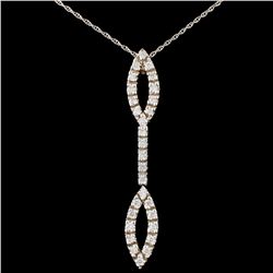 14K Gold 0.88ctw Diamond Pendant