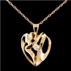 14K Gold 0.08ctw Diamond Pendant