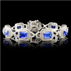 14K Gold 8.41ct Tanzanite & 3.91ctw Diam Bracelet