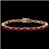 Image 1 : `14k Gold 13ct Ruby 0.55ct Diamond Bracelet