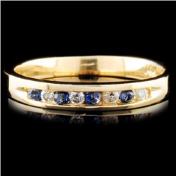 14K Gold 0.14ctw Sapphire & 0.08ctw Diamond Ring