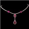 Image 1 : 14K Rose Gold 6.93ct Ruby & 3.54ctw Diamond Neckla