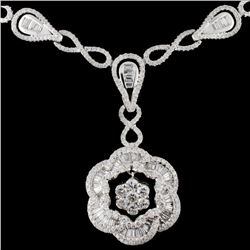 14K White Gold 3.70ctw Diamond Necklace