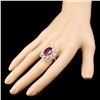 Image 3 : 18K Gold 6.07ct Ruby & 1.80ctw Diamond Ring