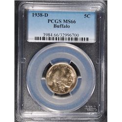 1938-D BUFFALO NICKEL PCGS MS-66