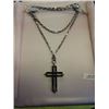 Image 1 : MEN'S HEAVY STAINLESS STEEL CROSS NECKLACE (24")