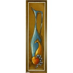 Still Life Oil on Panel with Frame Artist Signed