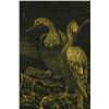 Image 2 : Gilt Ink on Textile Cormorants Lin Liang 1424-1500