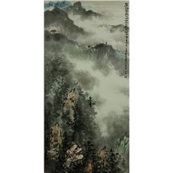 Watercolour on Paper Scroll Ying Yeping 1910-1990