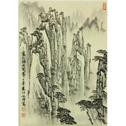 Watercolour Paper Scroll Song Wenzhi 1919-1999