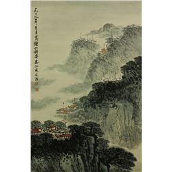 Watercolour on Paper Scroll Song Wenzhi 1919-1999