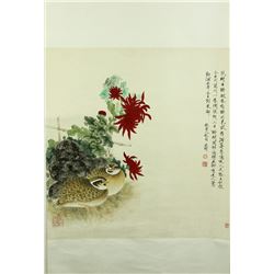 Watercolour on Paper Scroll Yu Feian 1888-1959