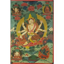 Chinese Tanka Painting on Textile
