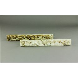Pair Chinese White Hardstone Carved Paperweights
