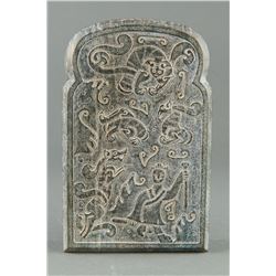 Fine Chinese Hardstone Carved Ink Pad & Lid