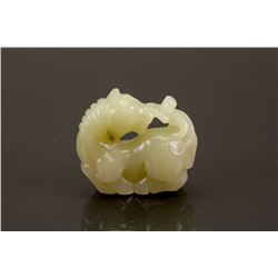 Fine Chinese White Jade Carved Monkey on Horse