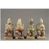 Image 2 : Set of 4 Chinese Celadon Jade Carved Man Figures