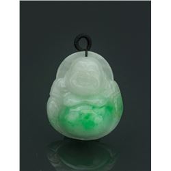 Chinese Green Jade Carved Buddha Pendant