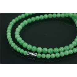 Chinese Green Jade Bead Necklace